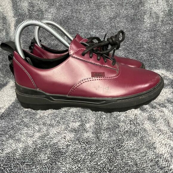 Vans Colfax Low UltraCush Port Royale Burgundy Leather Black Boot Women’s 8 - Picture 3 of 8